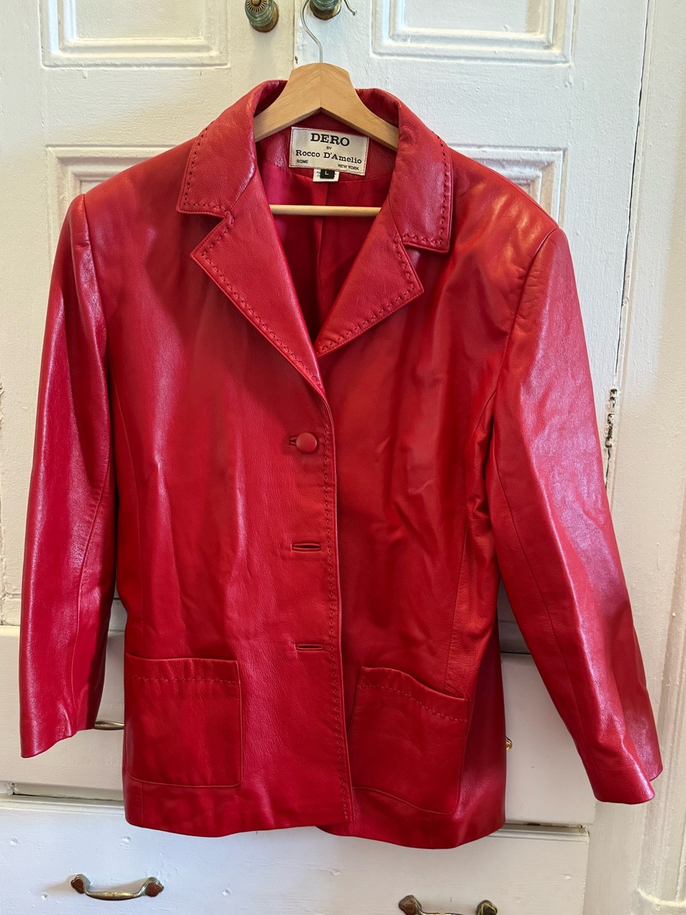Rocco D'Amelio Red Leather Women's Jacket